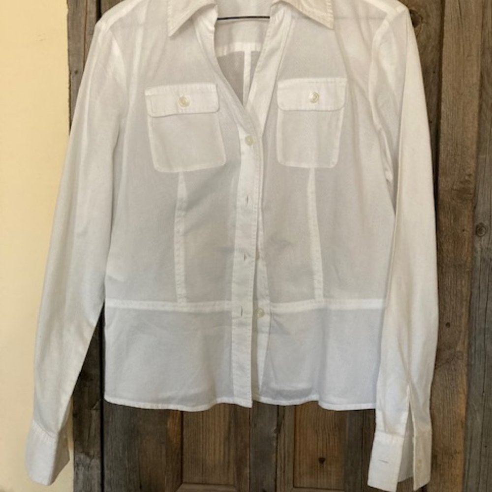 Jones New York Signature White Tailored Blouse